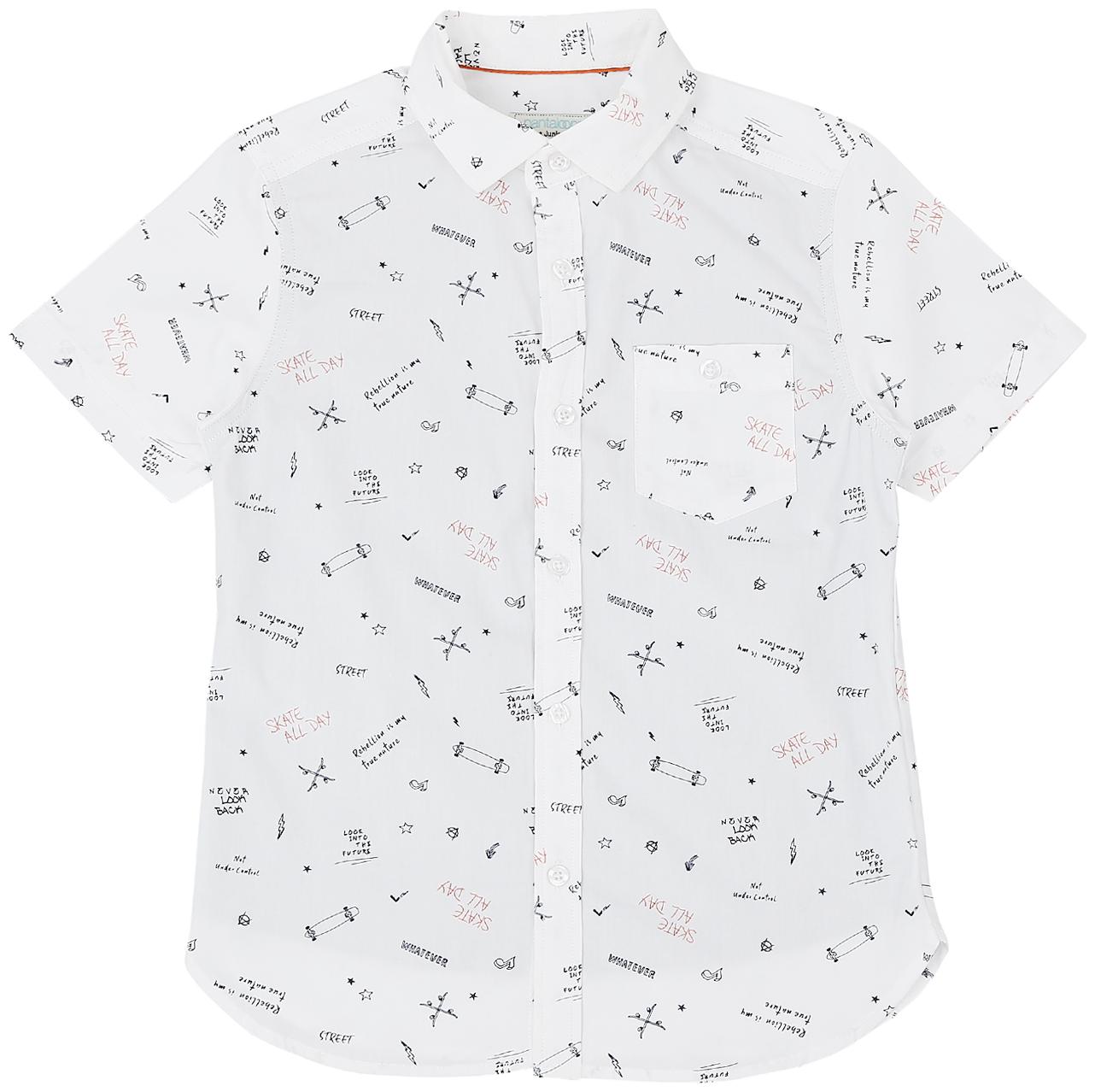 

Pantaloons Junior Boy Cotton Printed Shirt White