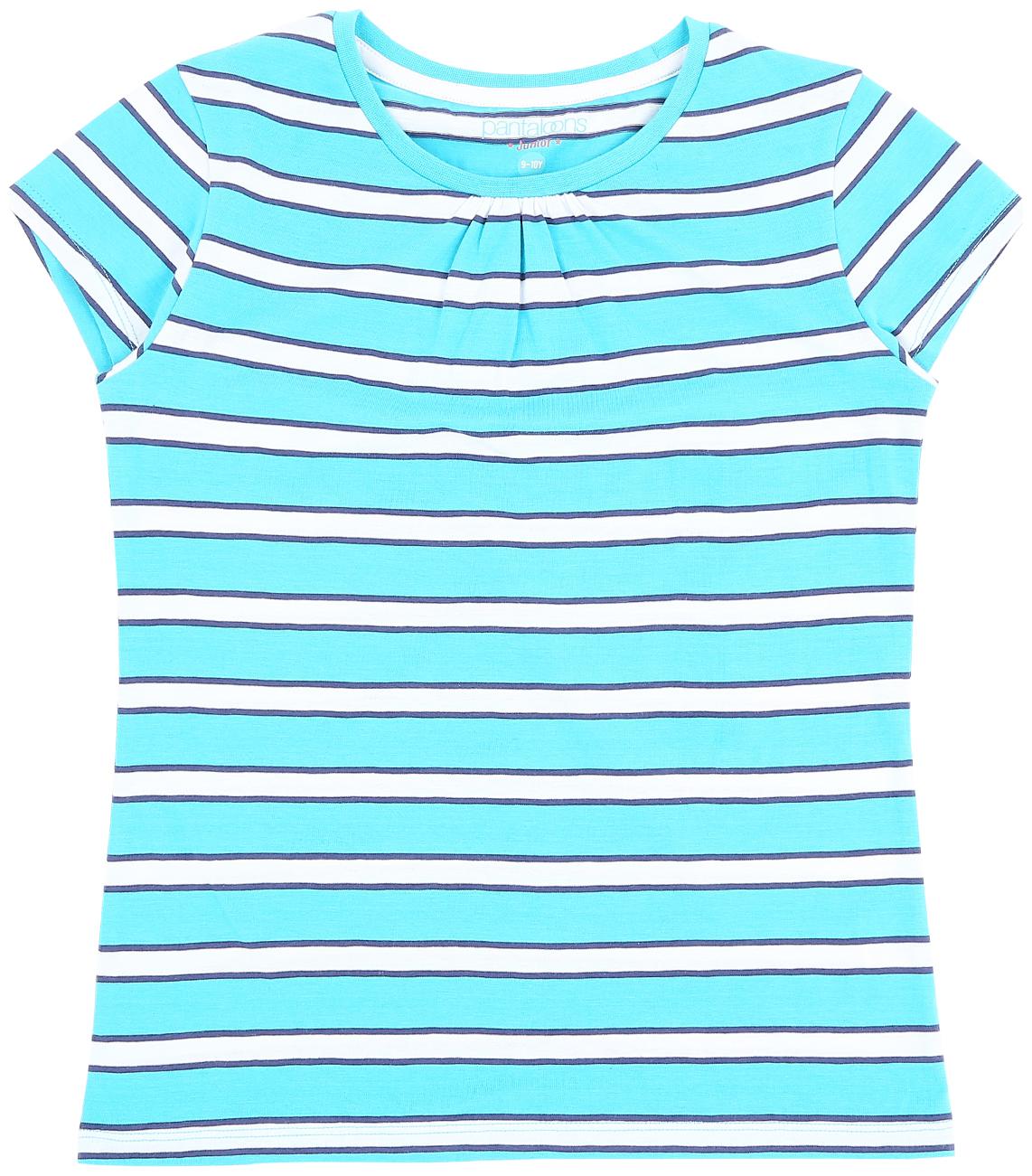 

Pantaloons Junior Girl Cotton Striped T shirt - Blue