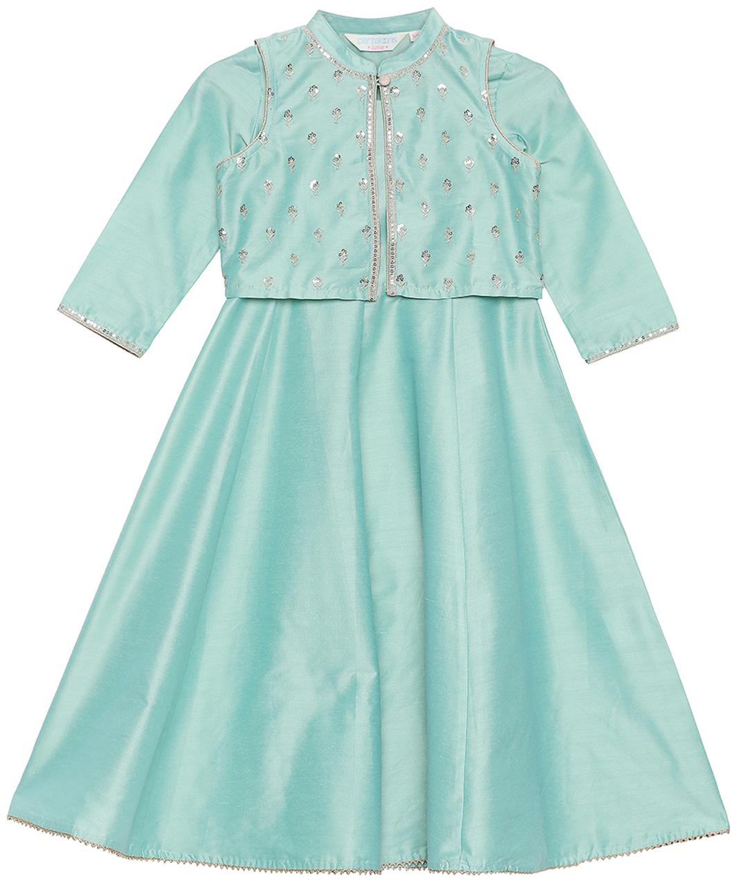

Pantaloons Junior Girl s Polyester Printed 3 4th sleeves Kurta kurti - Blue
