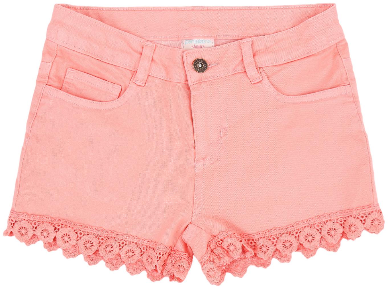 

Pantaloons Junior Girl Cotton blend Solid Regular shorts - Pink