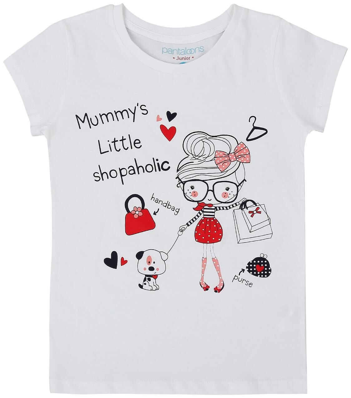 

Pantaloons Junior Girl Cotton Printed T shirt - White