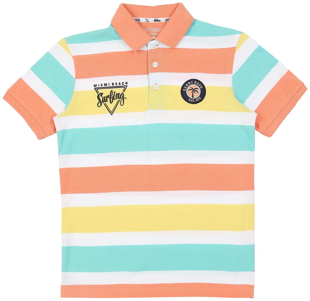 

Pantaloons Junior Boy Cotton Striped T-shirt - Orange