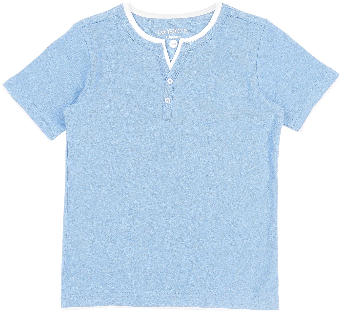 

Pantaloons Junior Boy Cotton Solid T-shirt - Blue