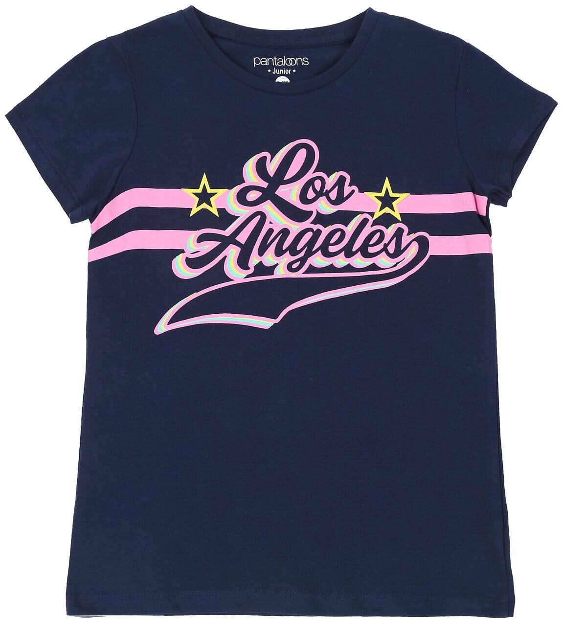 

Pantaloons Junior Girl Cotton Printed T shirt - Blue