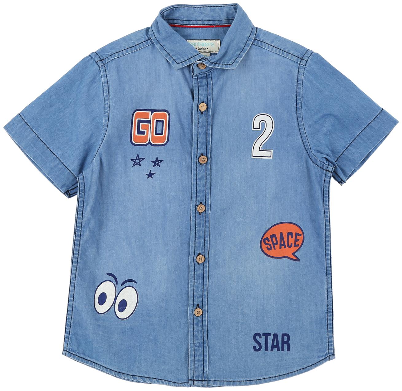

Pantaloons Junior Boy Cotton Printed Shirt Blue