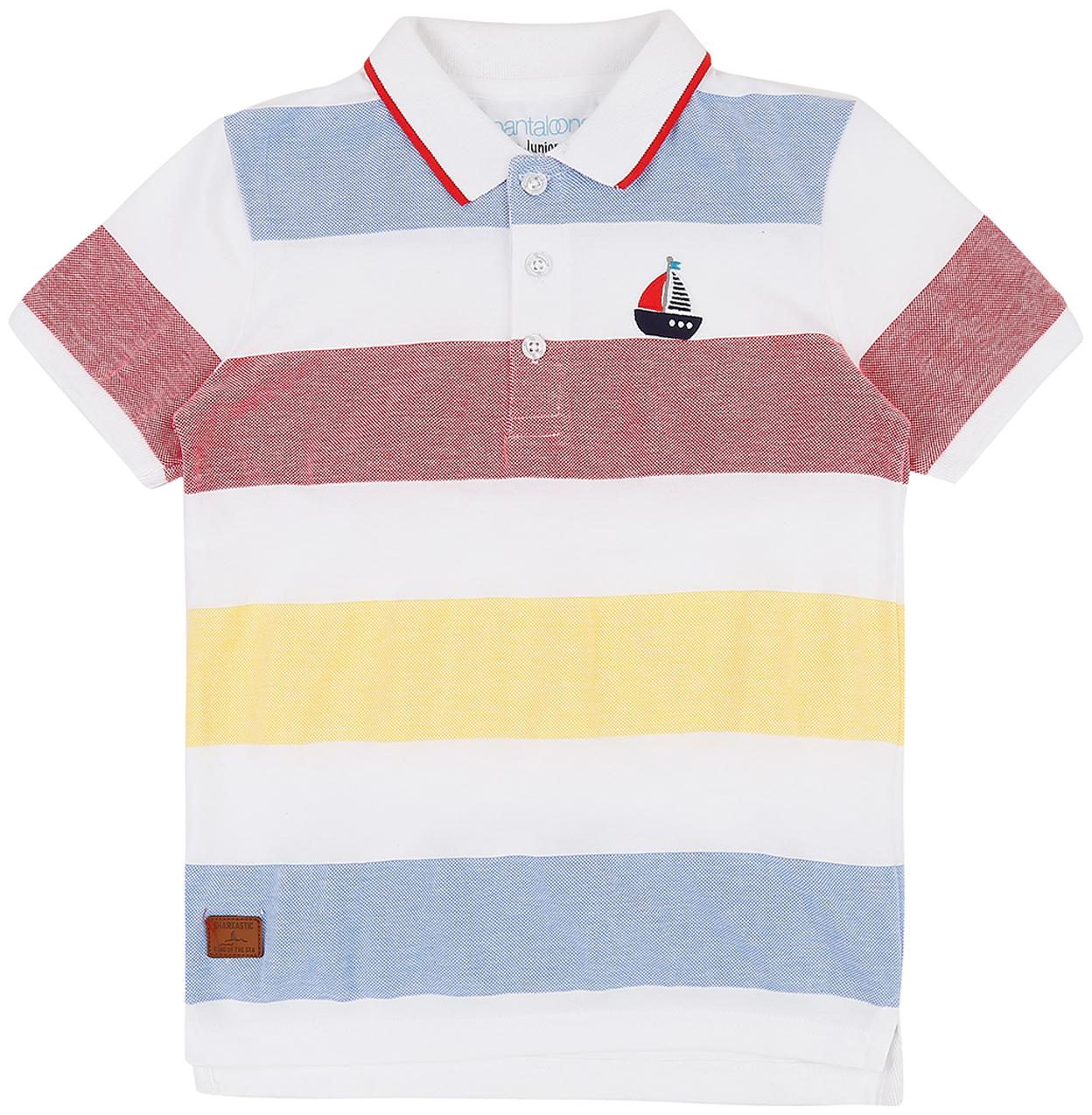 

Pantaloons Junior Boy Cotton Striped T-shirt - Orange