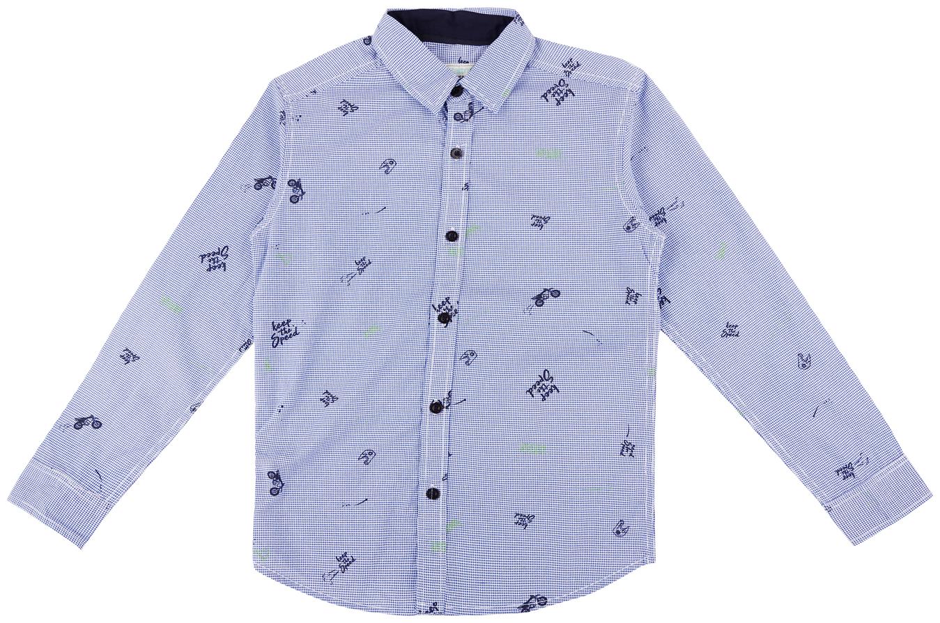 

Pantaloons Junior Boy Cotton Printed Shirt Blue