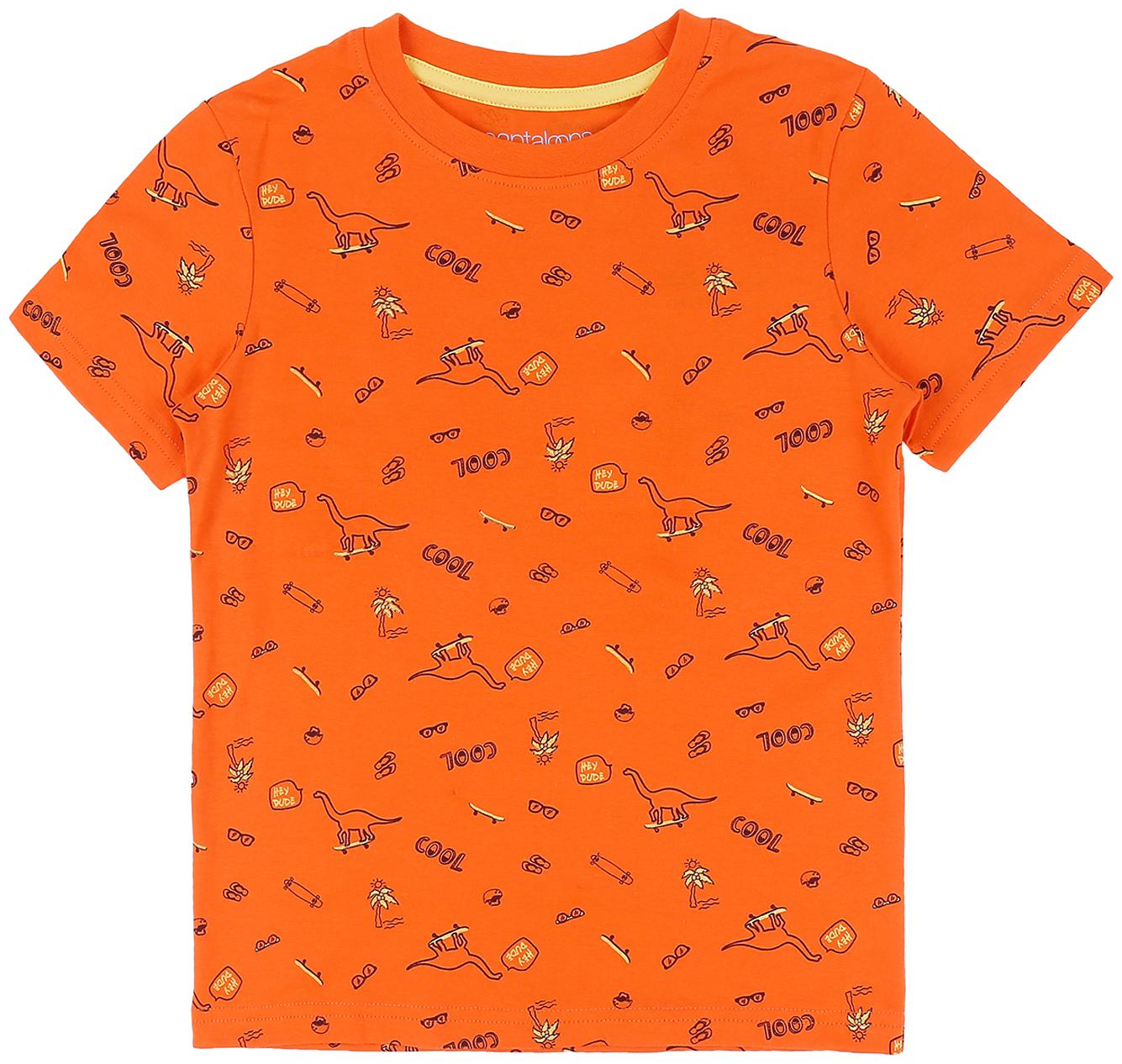 

Pantaloons Junior Boy Cotton Printed T-shirt - Orange