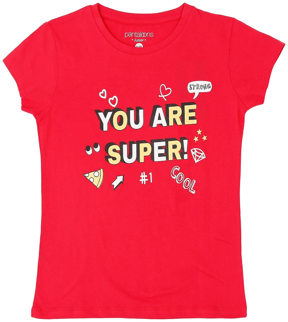 

Pantaloons Junior Girl Cotton Printed T shirt - Pink