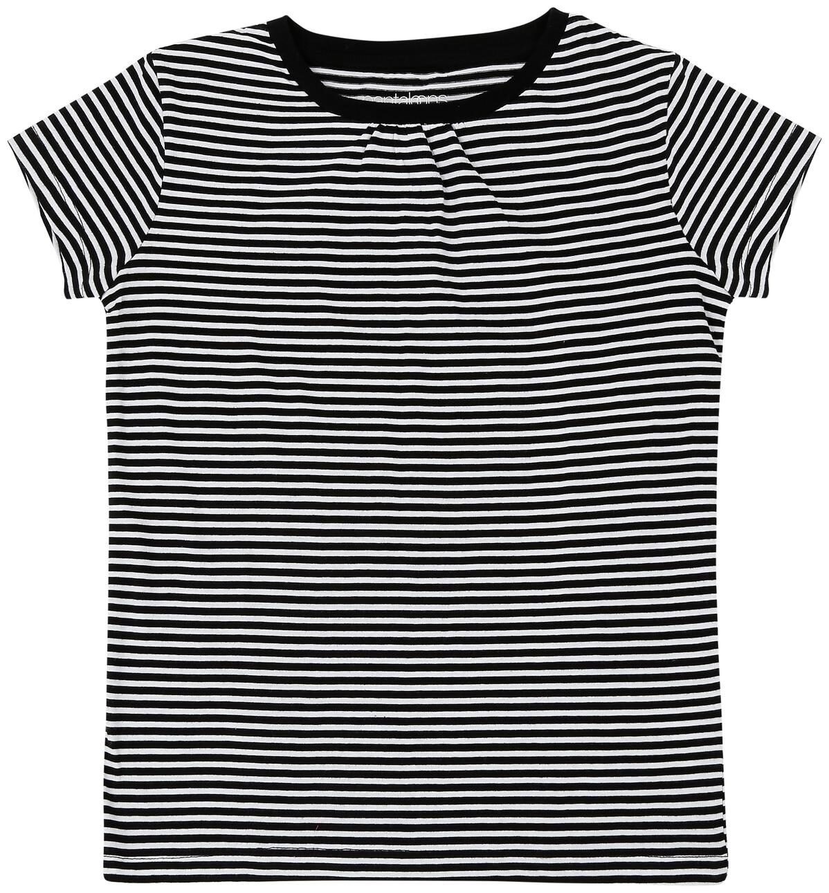 

Pantaloons Junior Girl Cotton Striped T shirt - Black