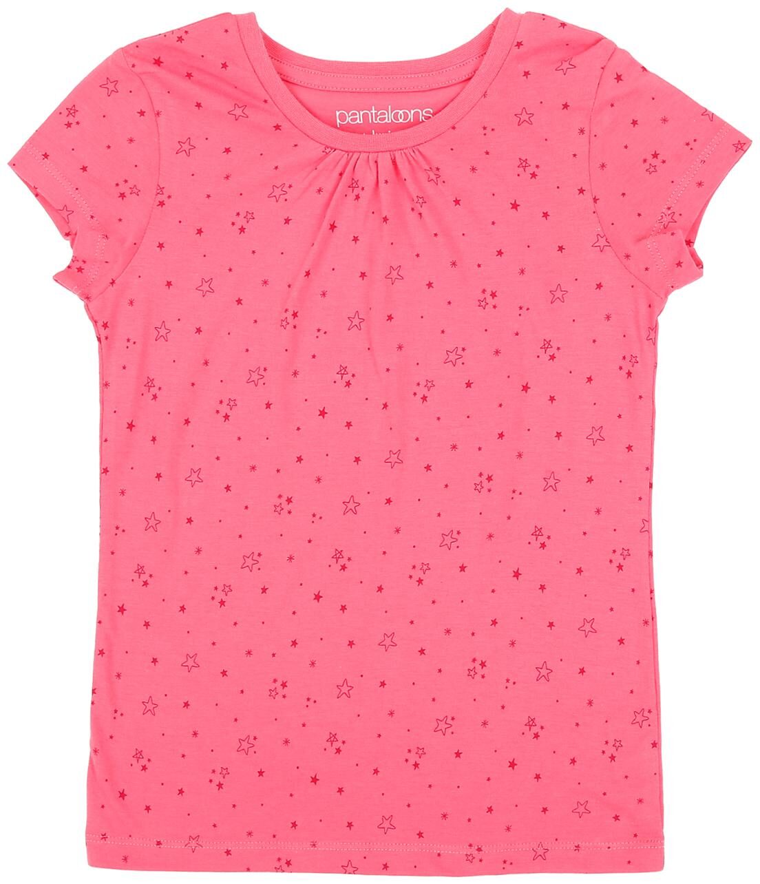 

Pantaloons Junior Girl Cotton Printed T shirt - Pink