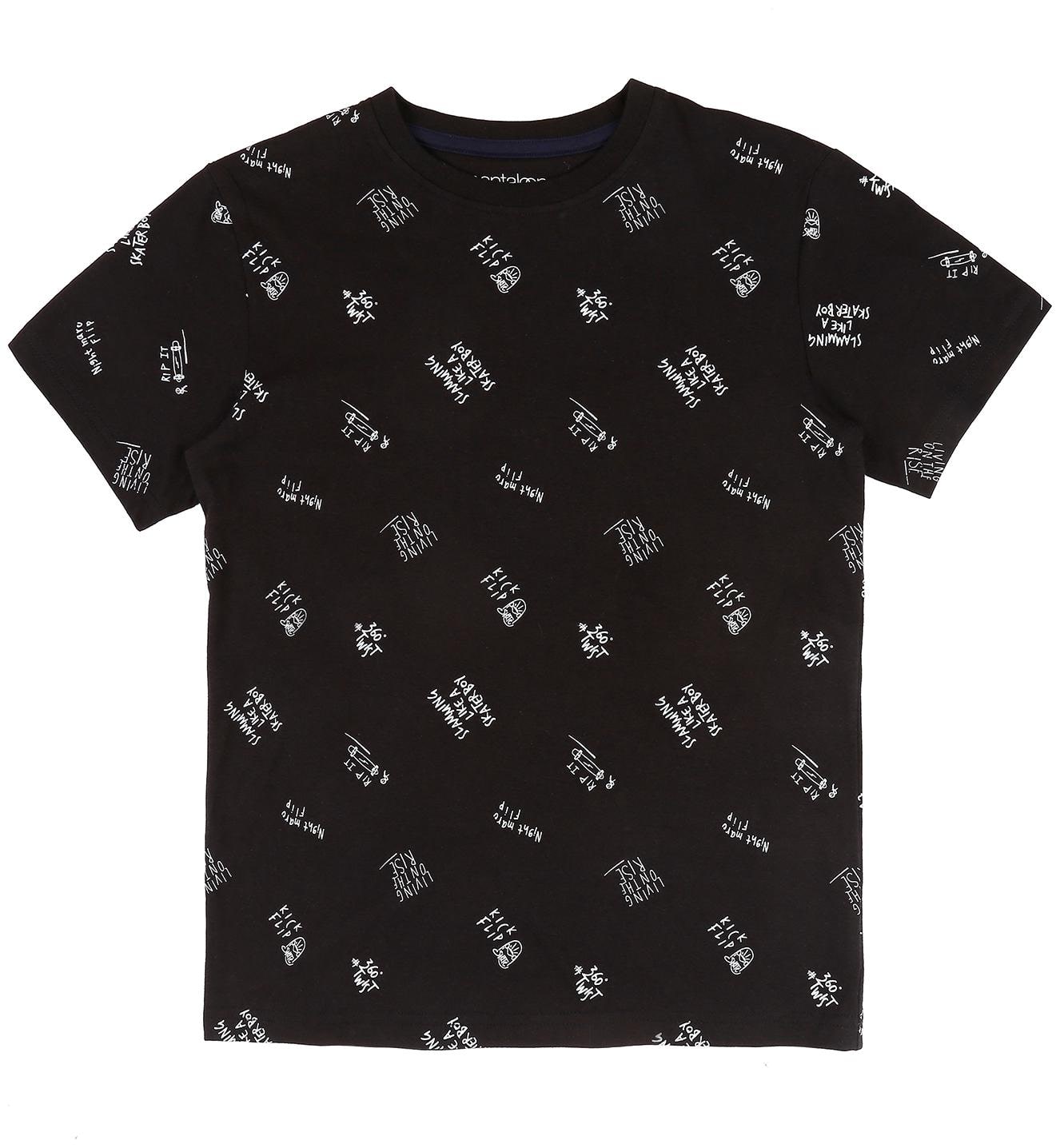 

Pantaloons Junior Boy Cotton Printed T-shirt - Black