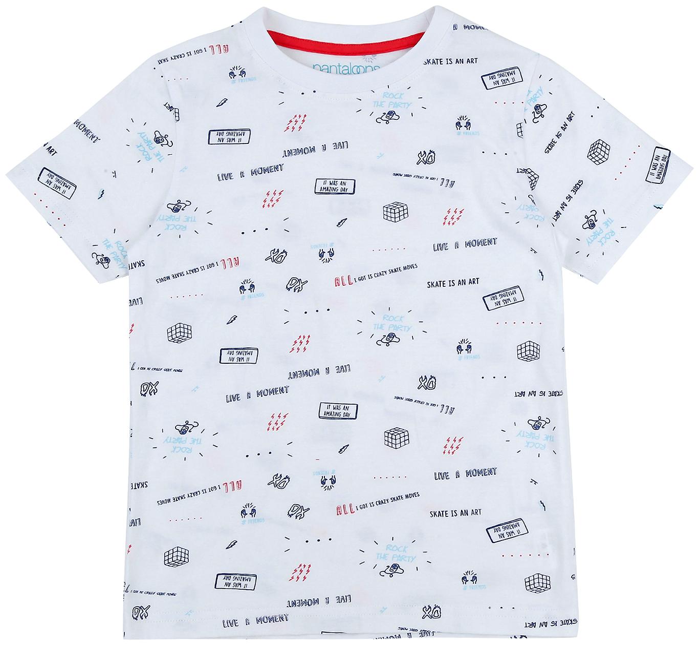 

Pantaloons Junior Boy Cotton Printed T-shirt - White