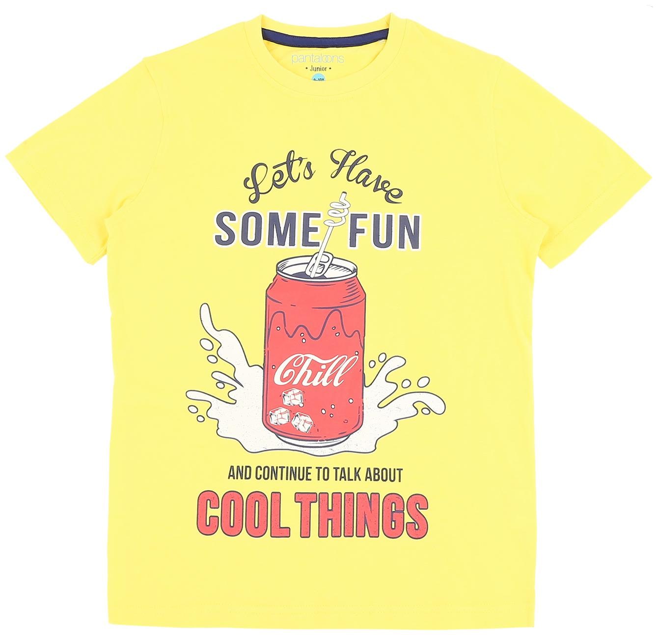 

Pantaloons Junior Boy Cotton Printed T-shirt - Yellow