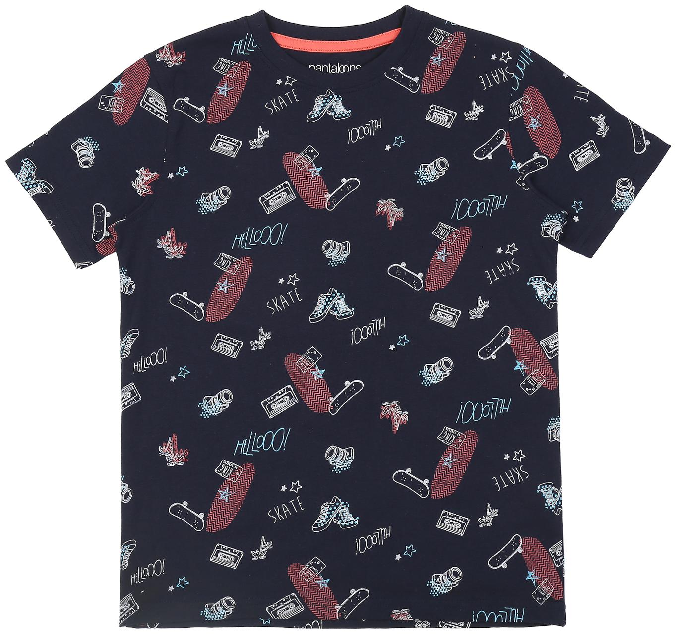 

Pantaloons Junior Boy Cotton Printed T-shirt - Blue