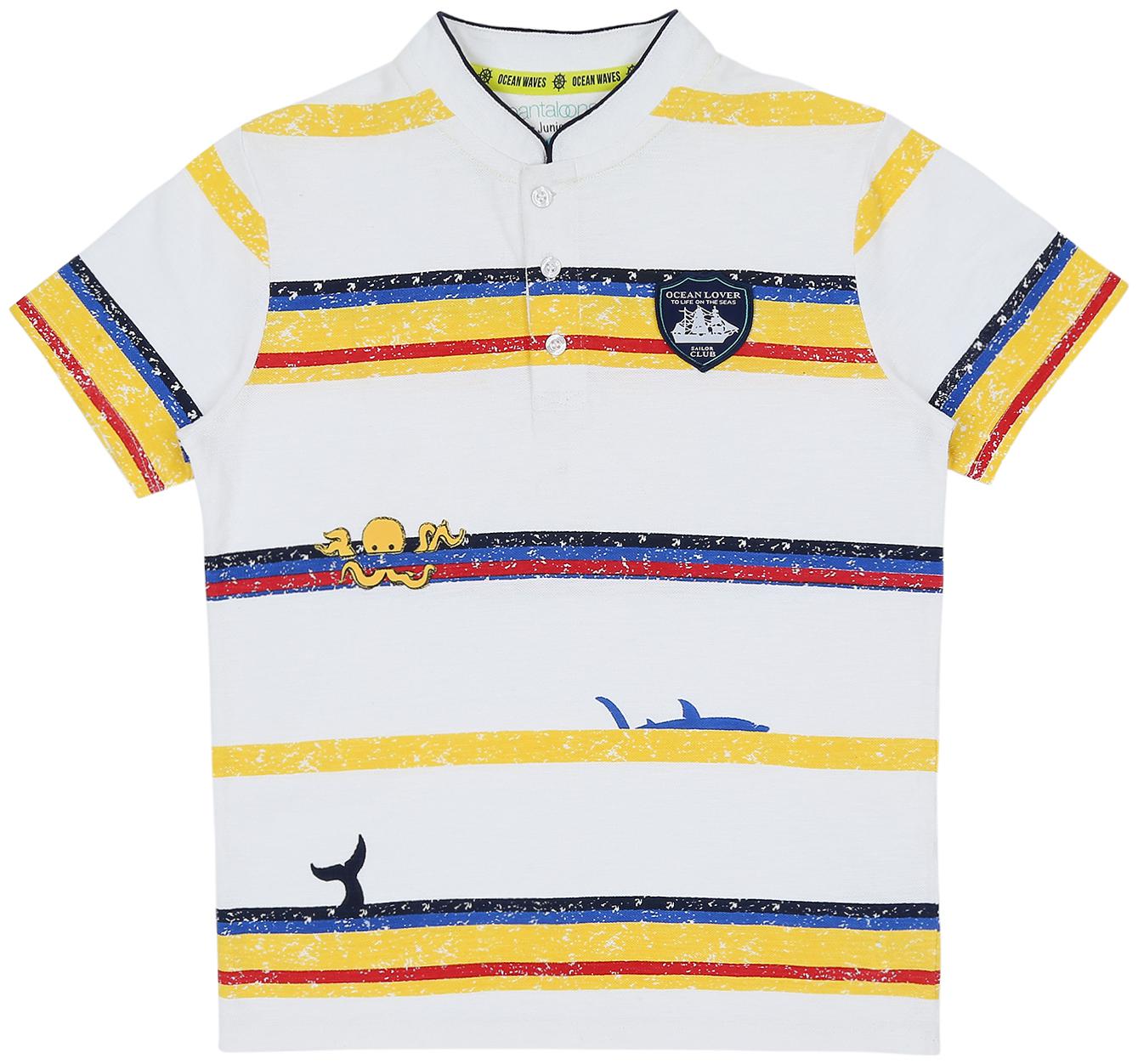 

Pantaloons Junior Boy Cotton Striped T-shirt - White
