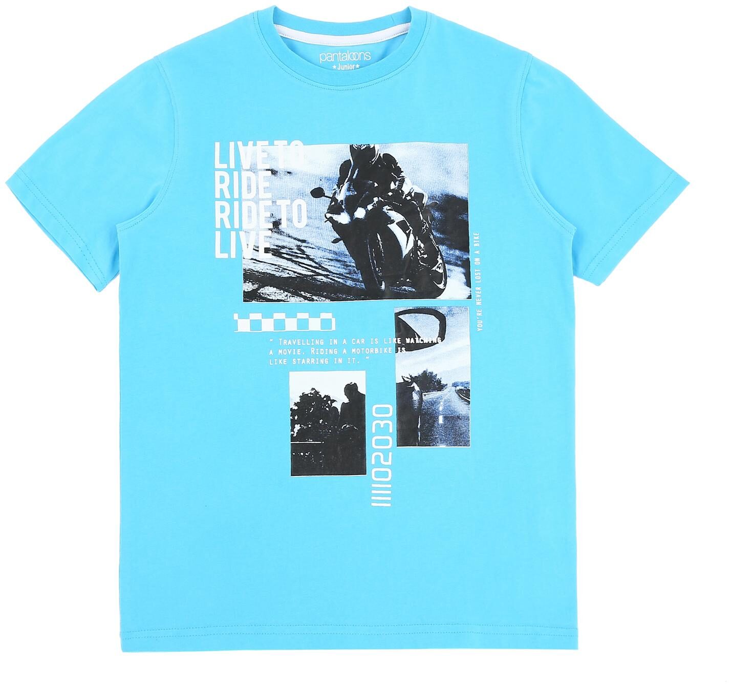 

Pantaloons Junior Boy Cotton Printed T-shirt - Blue