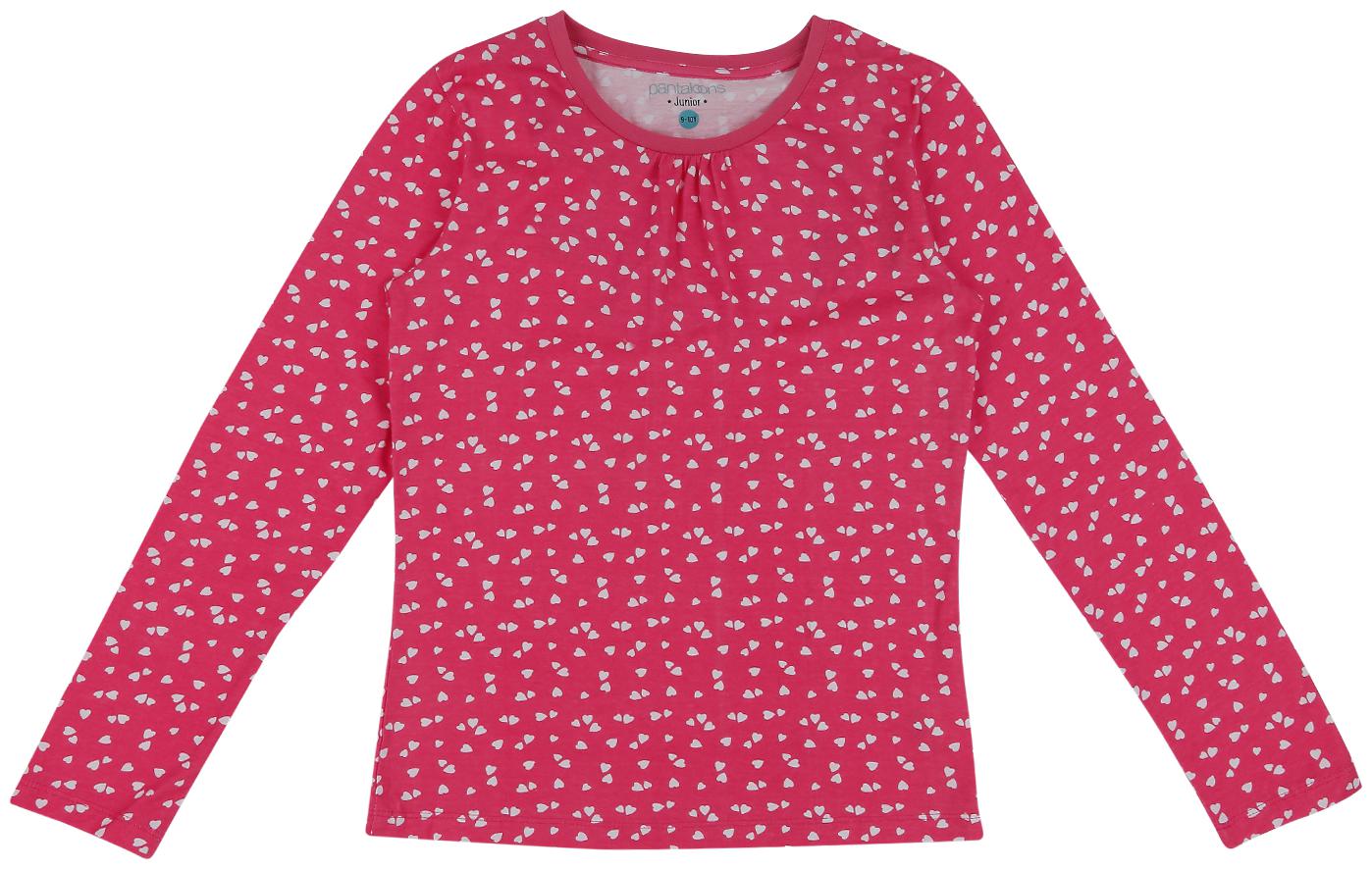 

Pantaloons Junior Girl Cotton Printed T shirt - Pink