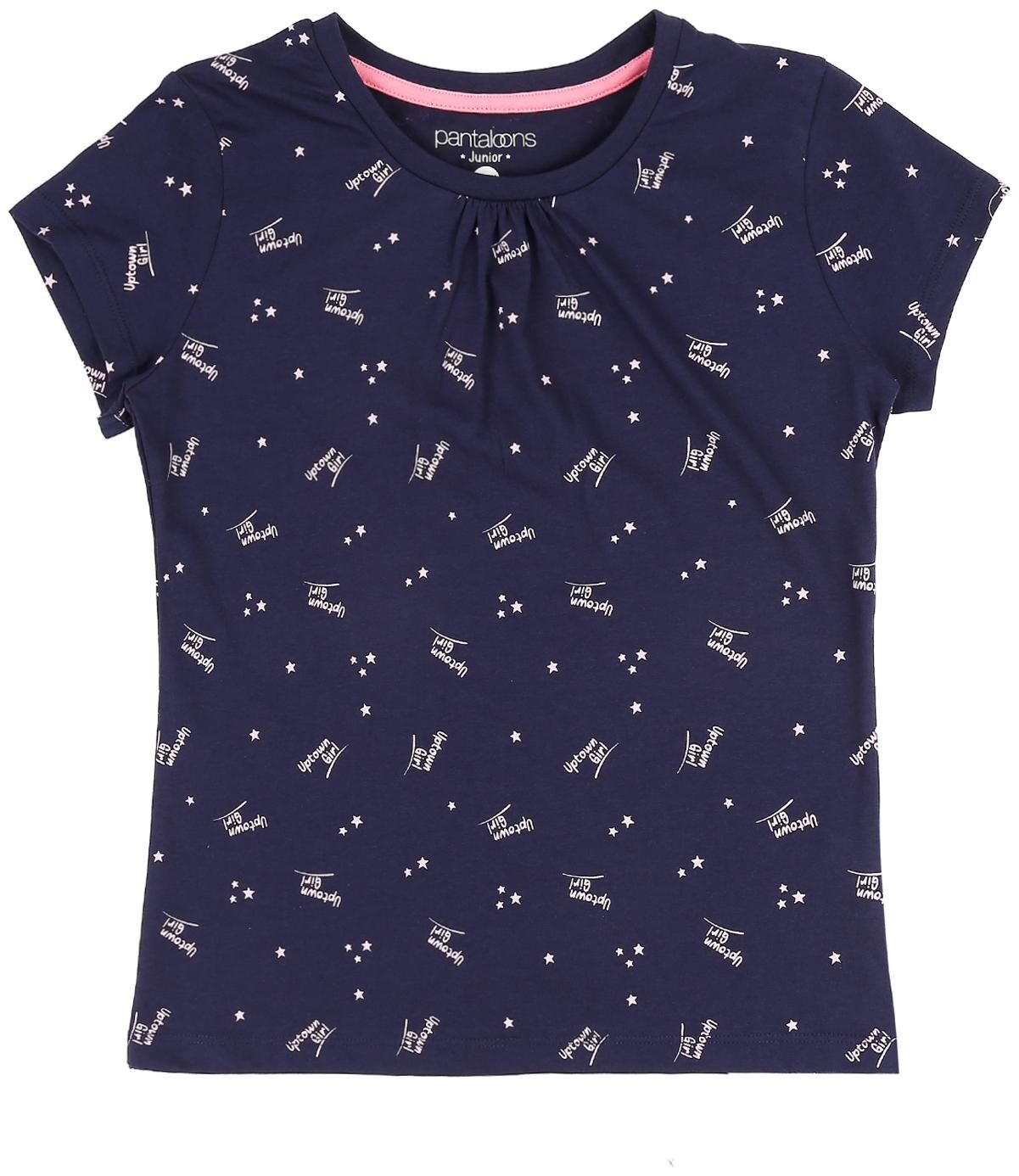 

Pantaloons Junior Girl Cotton Printed T shirt - Blue