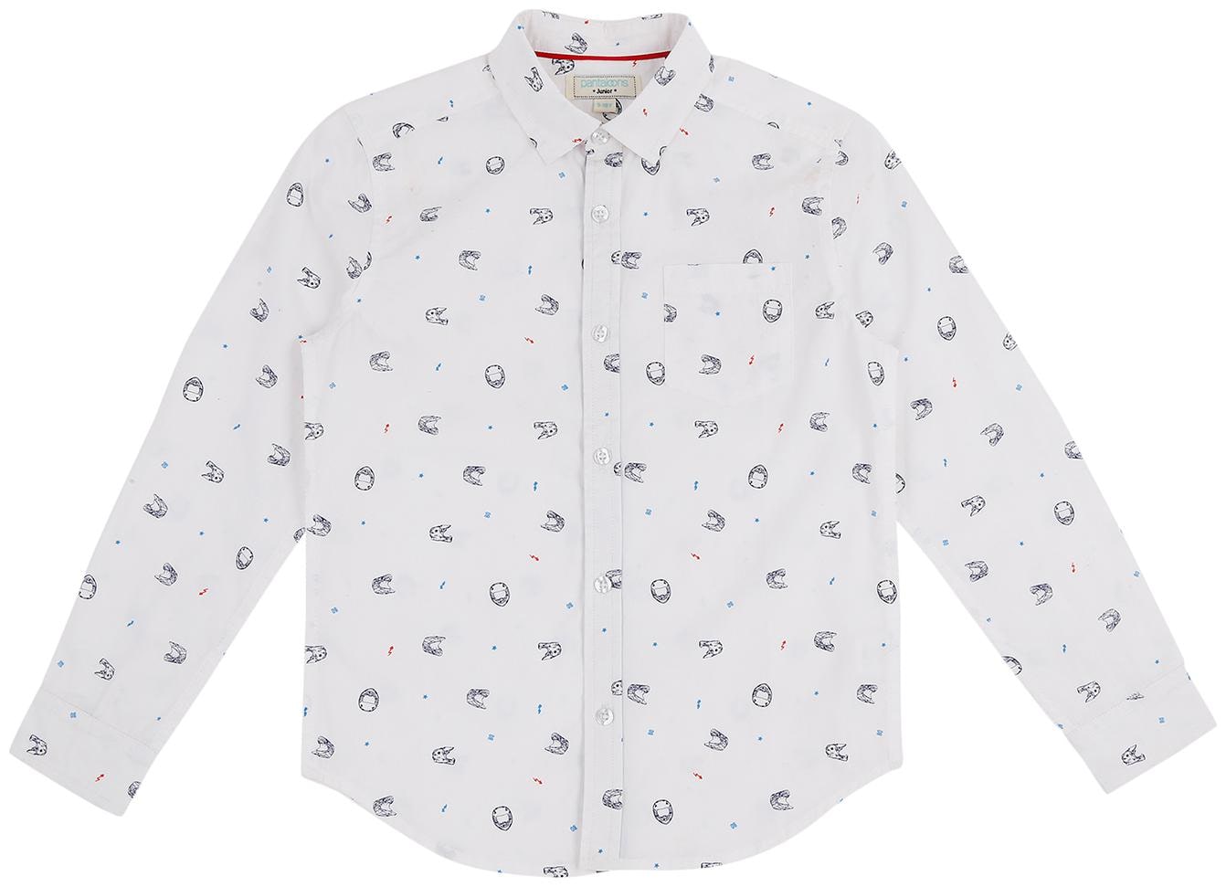 

Pantaloons Junior Boy Cotton Printed Shirt White