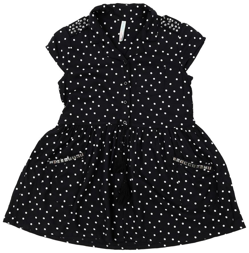 

Pantaloons Junior Girl Rayon Polka dots Top - Black