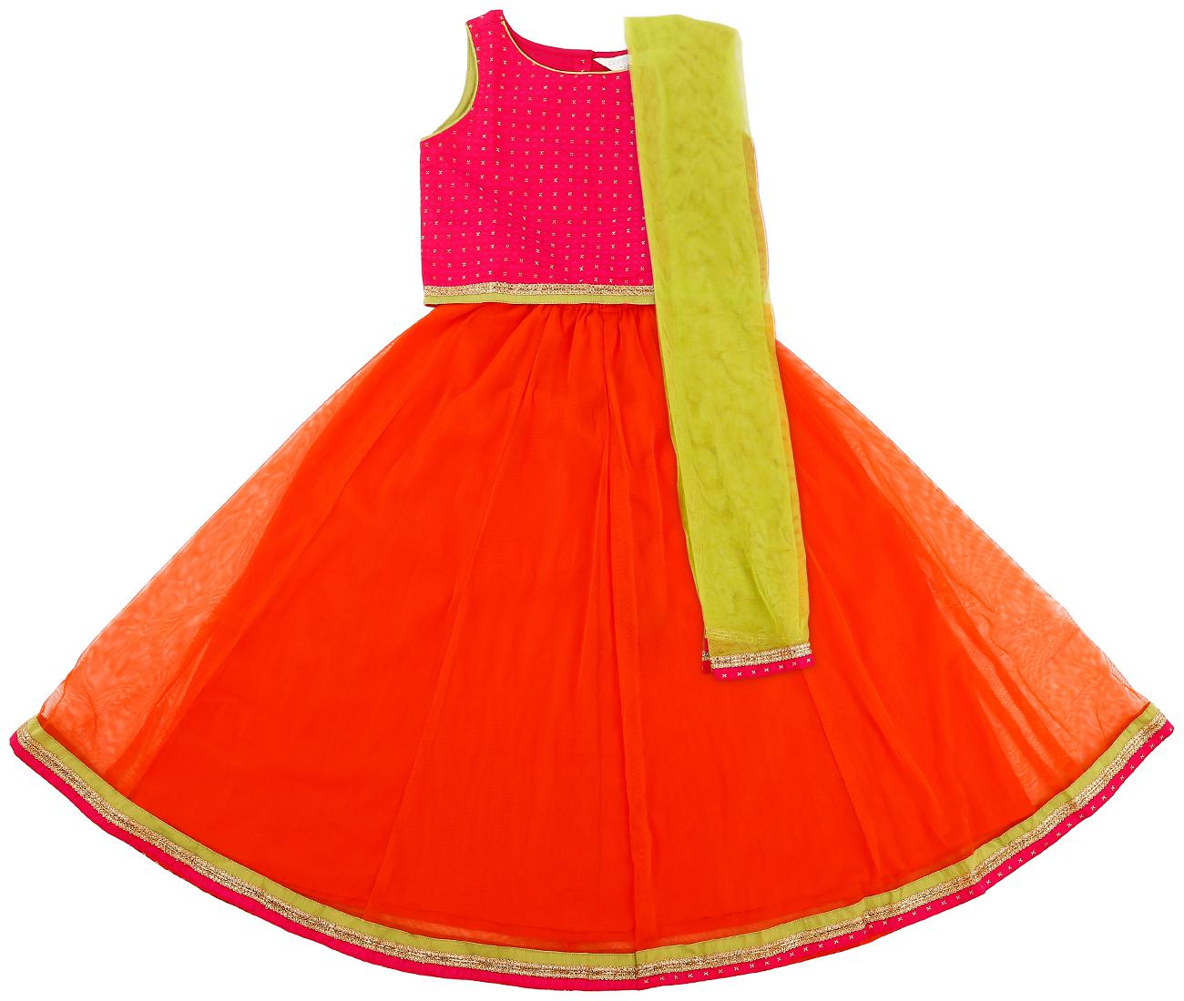 

Pantaloons Junior-Girls Churidar Kurta Dupatta Color Multi