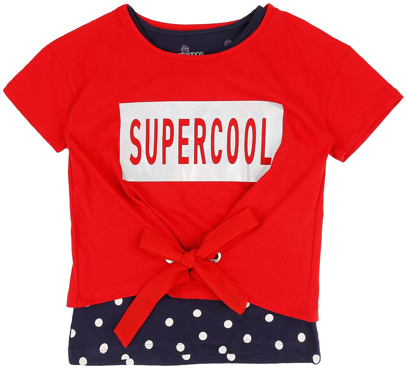 

Pantaloons Junior Girl Cotton Printed T shirt - Red