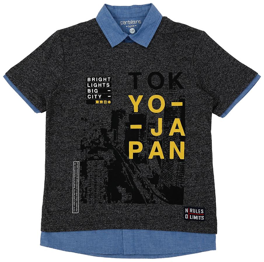 

Pantaloons Junior Boy Cotton Printed T-shirt - Black