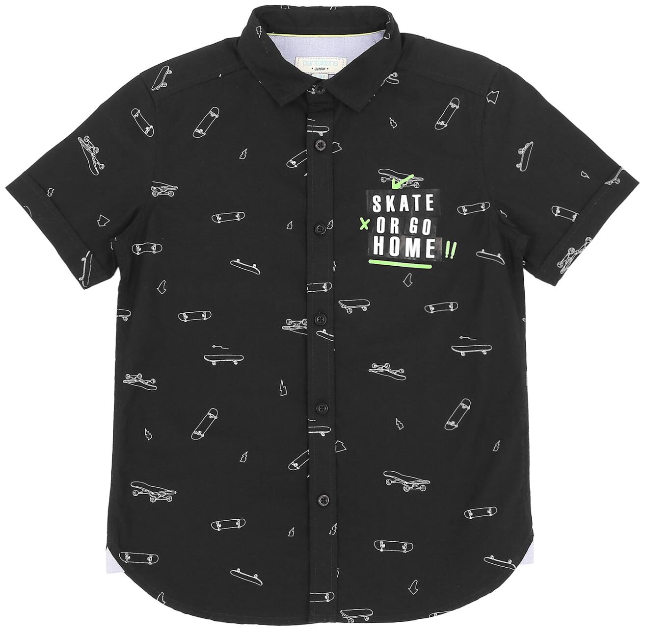 

Pantaloons Junior Boy Cotton Printed Shirt Black