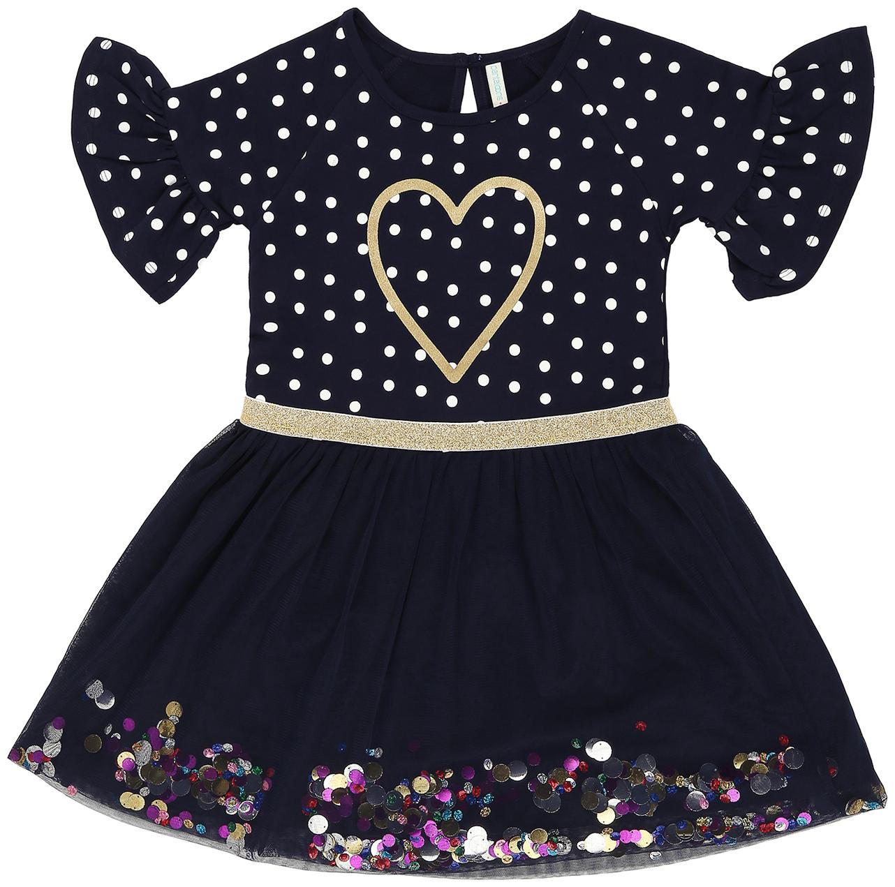 

Pantaloons Junior Blue Cotton 3 4th Sleeves Knee Length Princess Frock ( Pack of 1 )