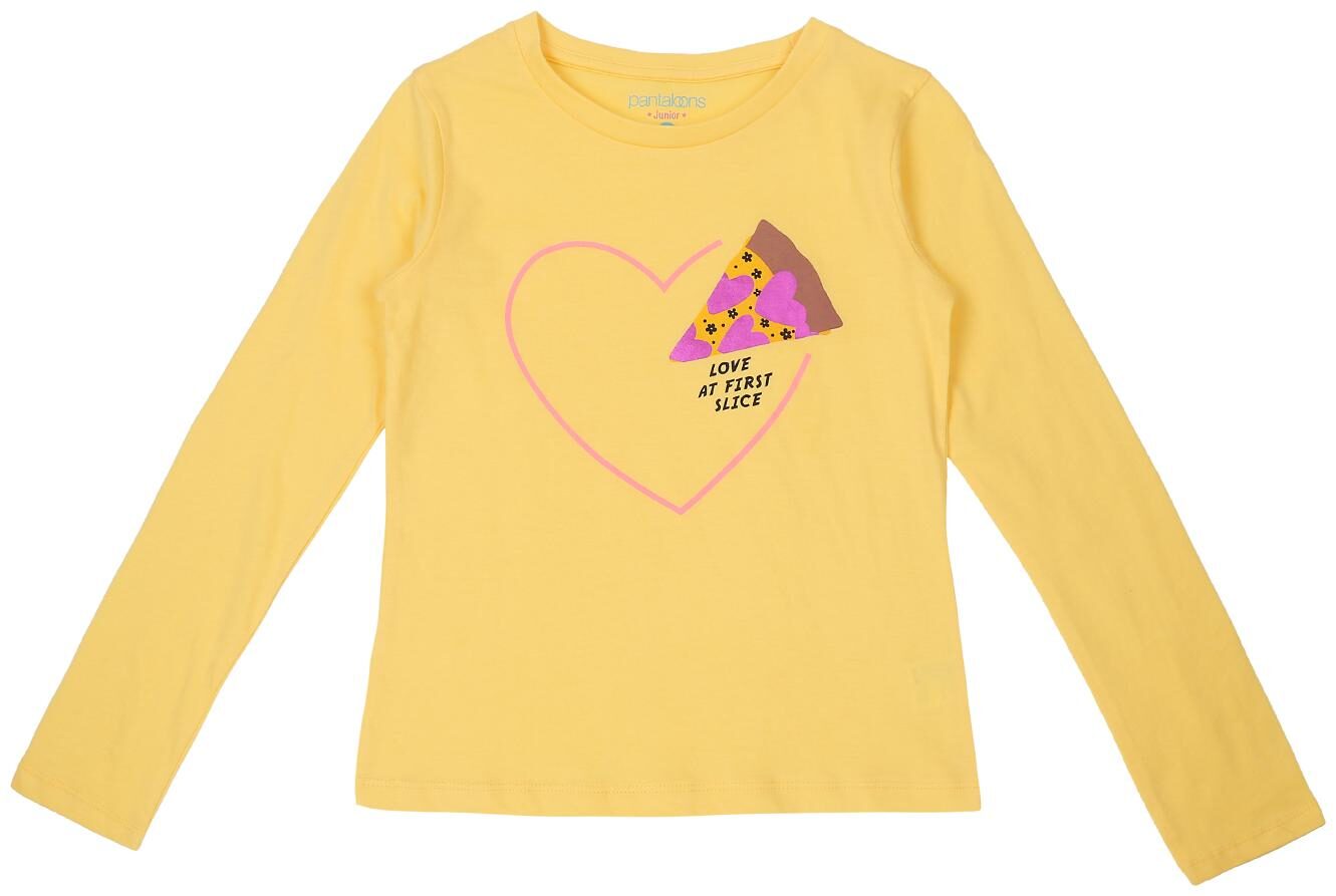 

Pantaloons Junior Girl Cotton Printed T shirt - Yellow