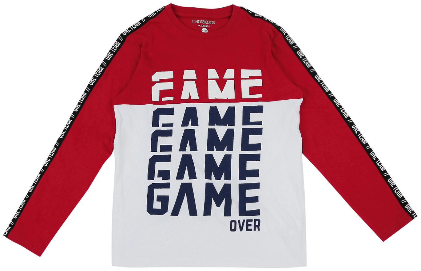 

Pantaloons Junior Boy Cotton Printed T-shirt - Red White