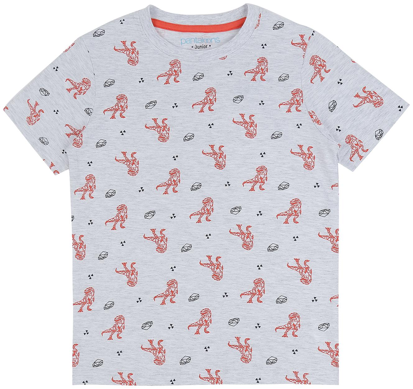 

Pantaloons Junior Boy Cotton Printed T-shirt - Grey