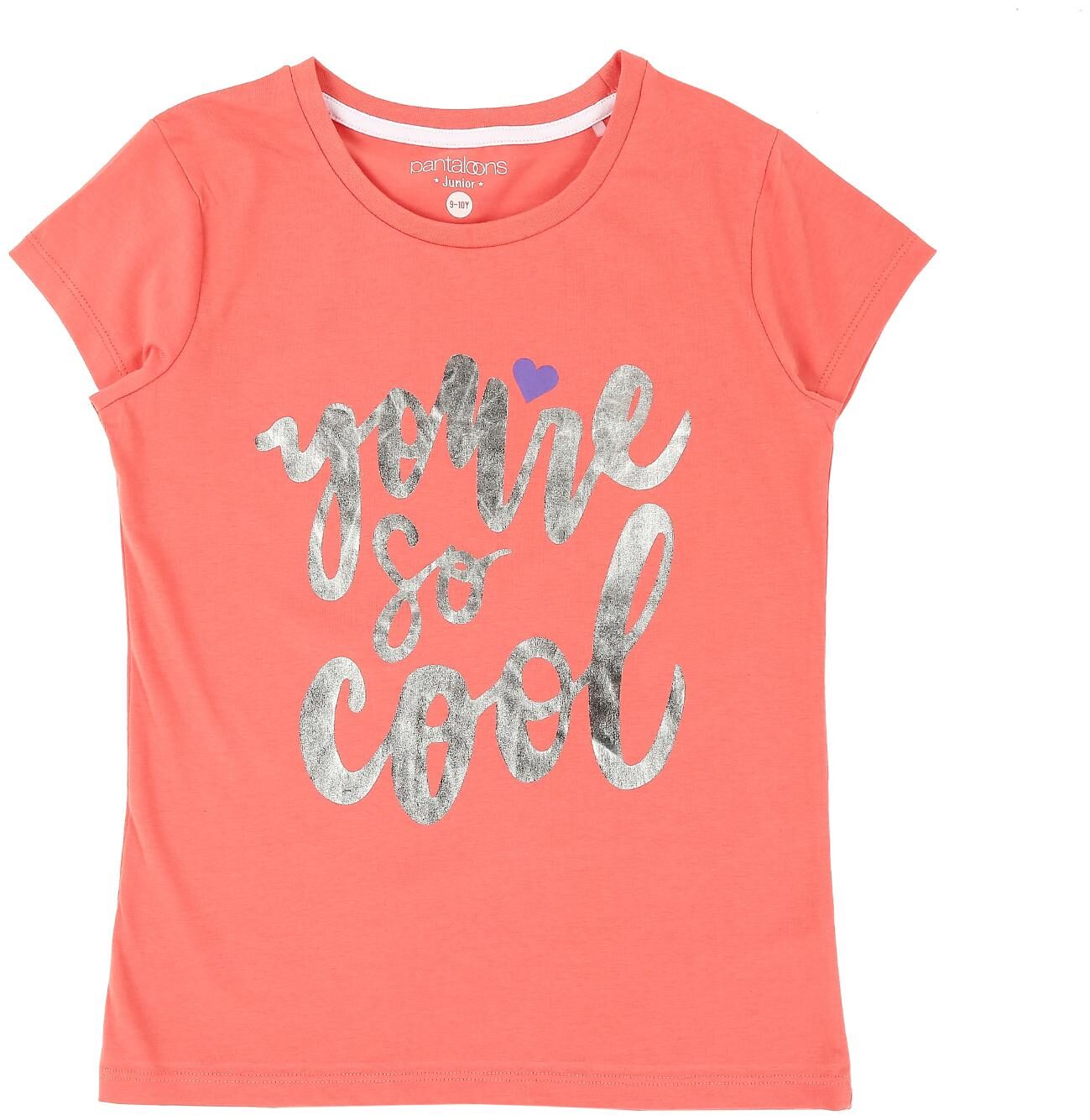 

Pantaloons Junior Girl Cotton Printed T shirt - Pink