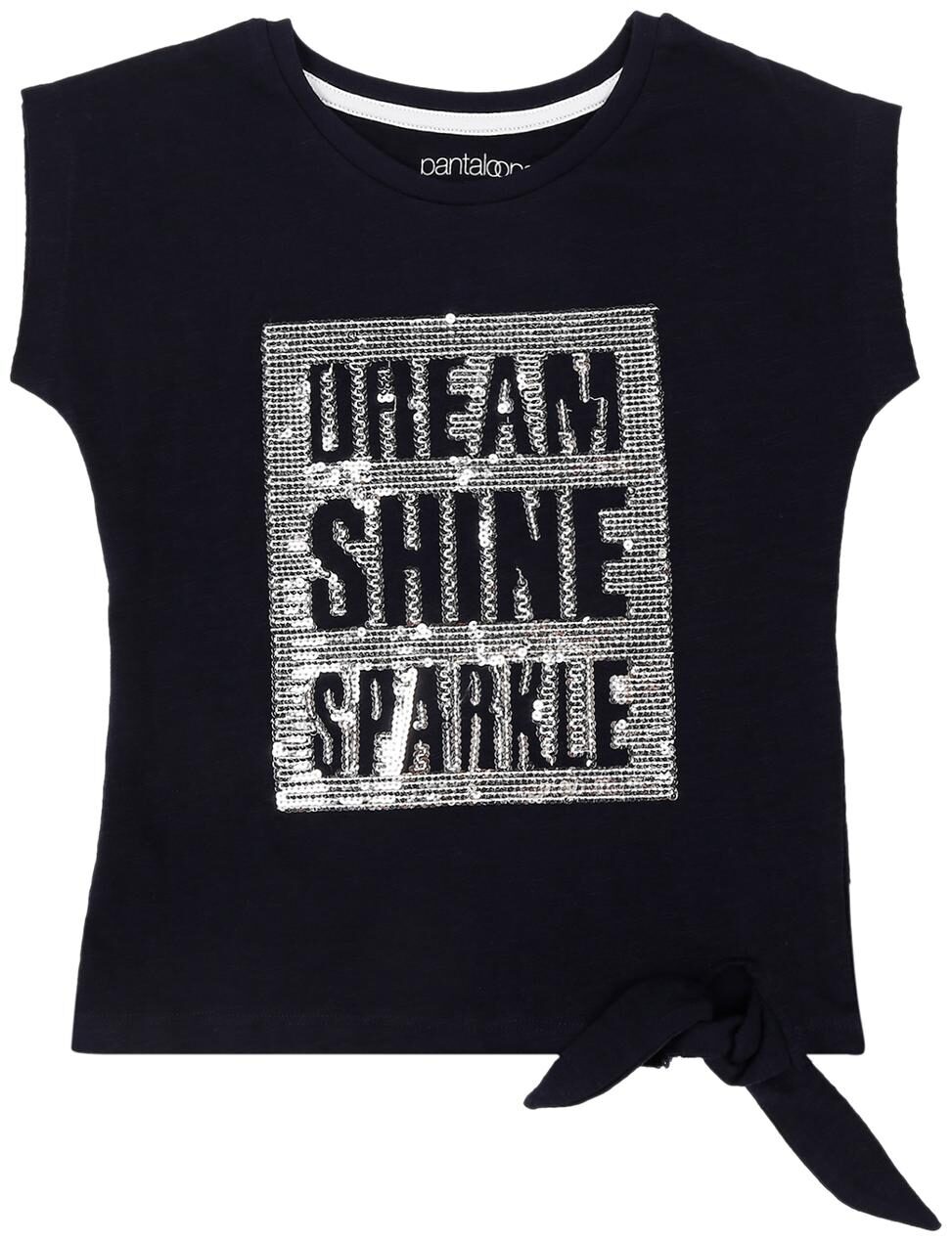 

Pantaloons Junior Girl Cotton Printed T shirt - Blue