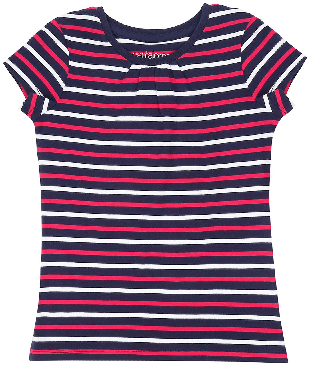 

Pantaloons Junior Girl Cotton Striped T shirt - Blue