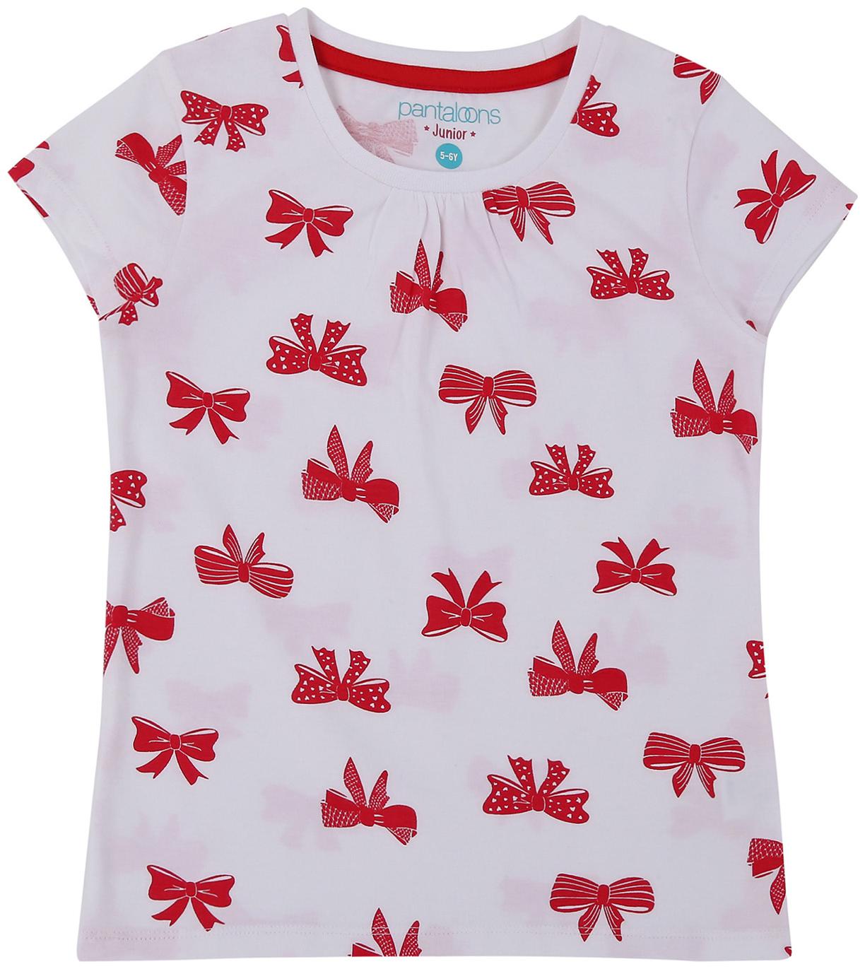 

Pantaloons Junior Girl Cotton Printed T shirt - Grey