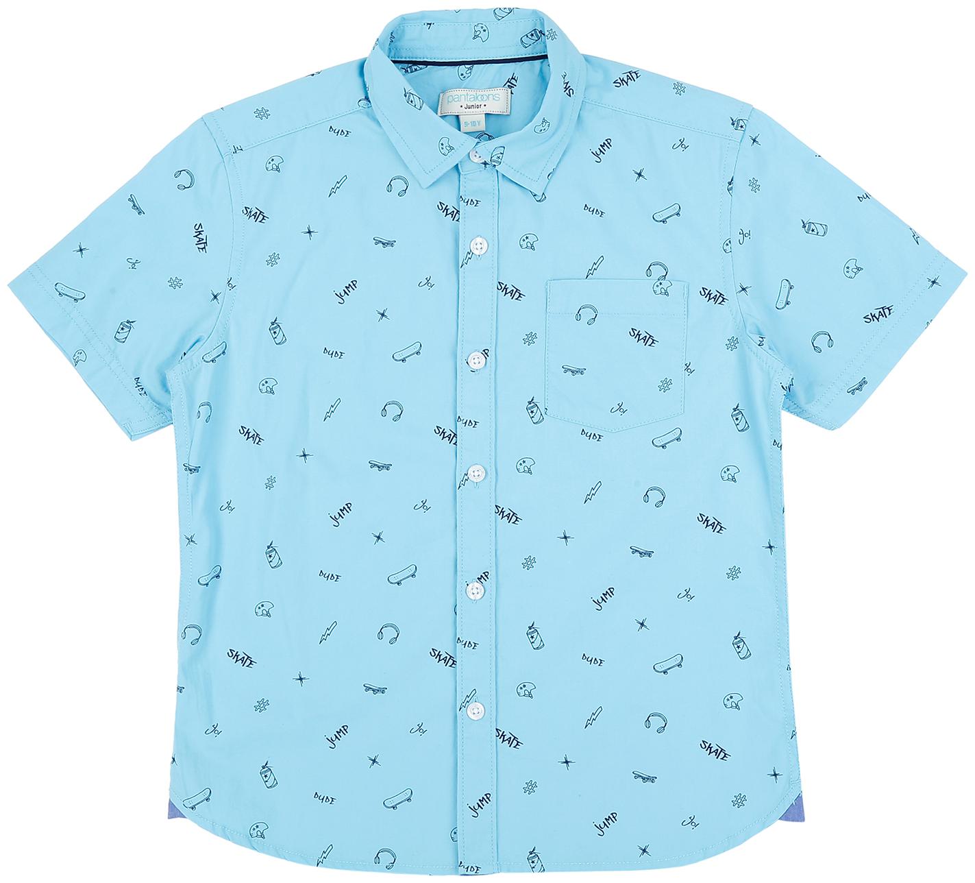 

Pantaloons Junior Boy Cotton Printed Shirt Blue