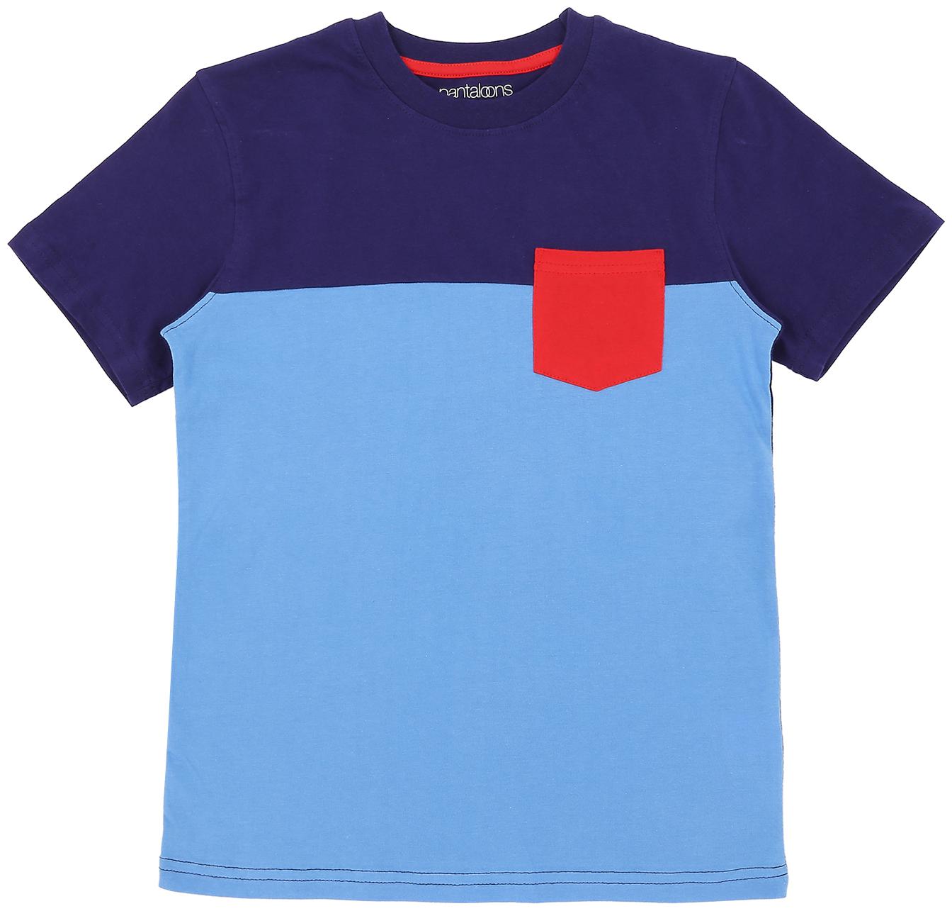 

Pantaloons Junior Boy Cotton Solid T-shirt - Blue