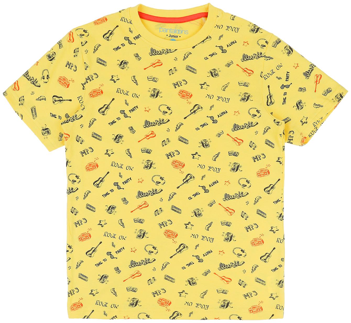 

Pantaloons Junior Boy Cotton Printed T-shirt - Yellow