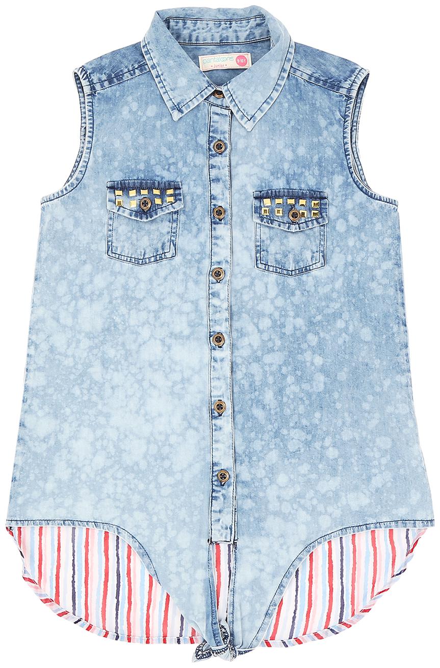 

Pantaloons Junior Girl Denim Solid Shirt - Blue
