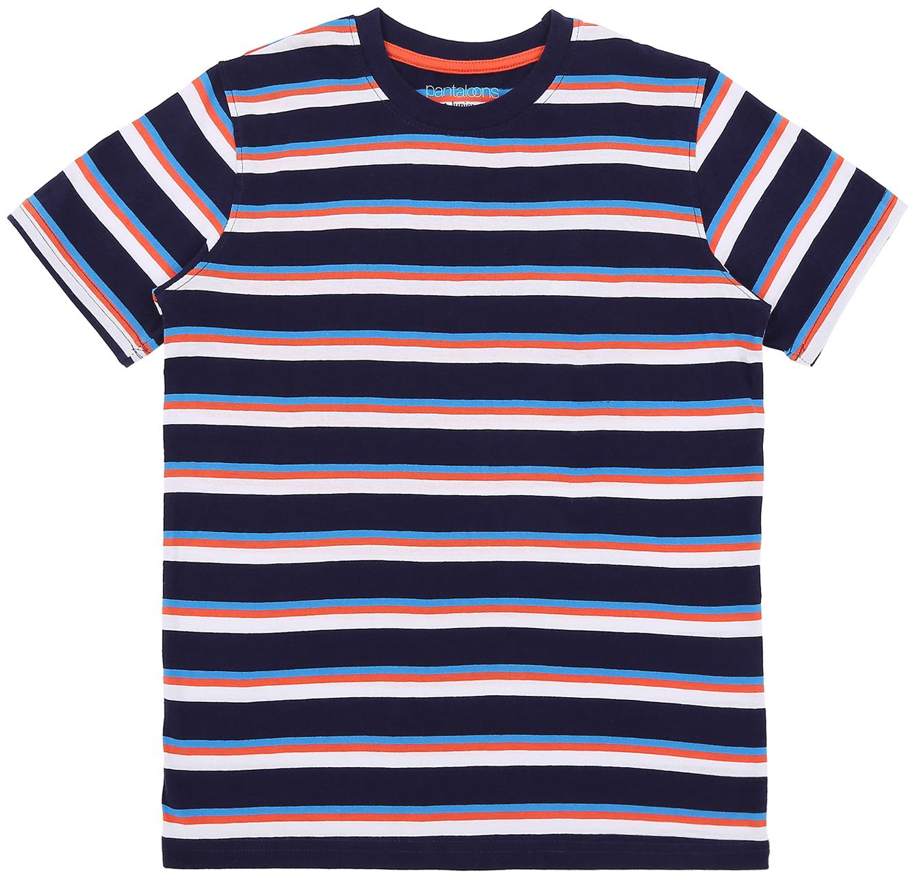 

Pantaloons Junior Boy Cotton Striped T-shirt - Blue