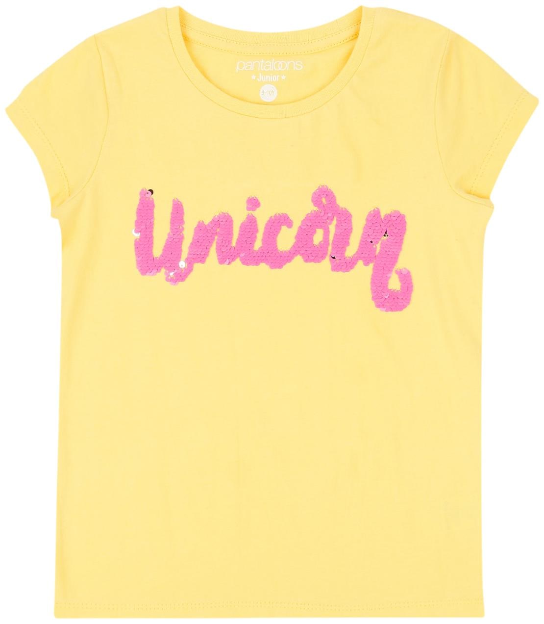 

Pantaloons Junior Girl Cotton Printed T shirt - Yellow