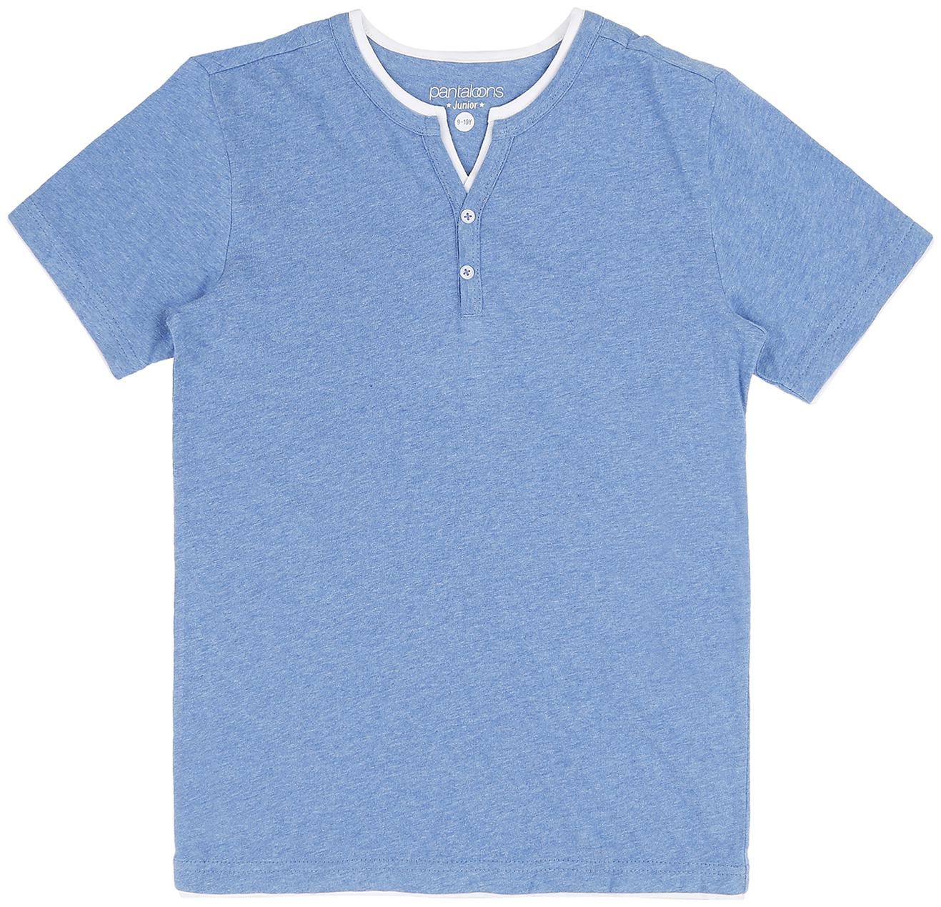 

Pantaloons Junior Boy Cotton Solid T-shirt - Blue