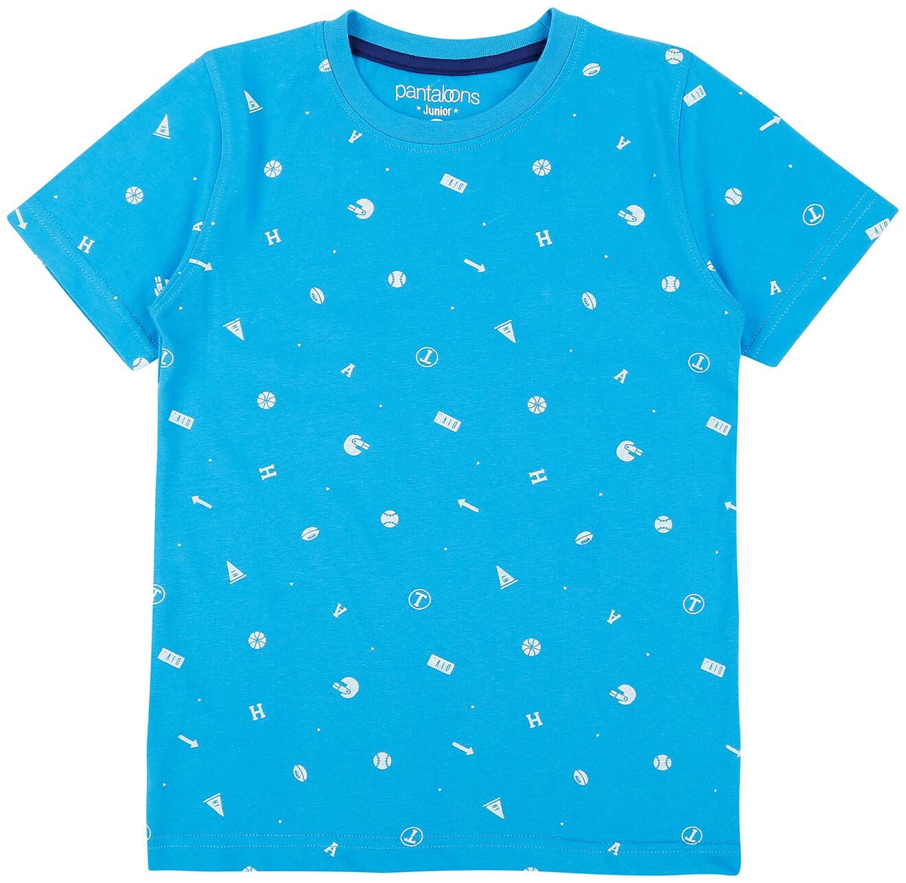 

Pantaloons Junior Boy Cotton Printed T-shirt - Blue