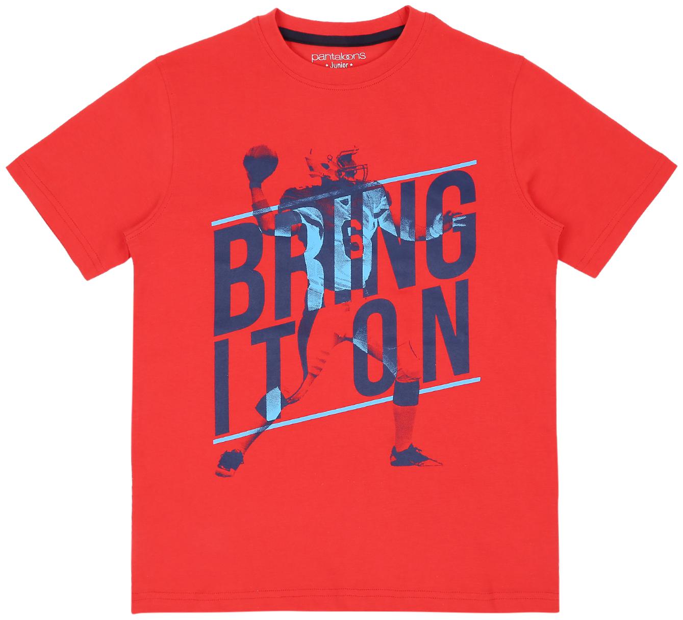 

Pantaloons Junior Boy Cotton Printed T-shirt - Red