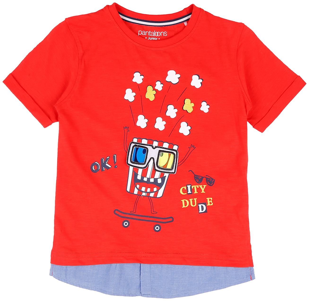 

Pantaloons Junior Boy Cotton Printed T-shirt - Red