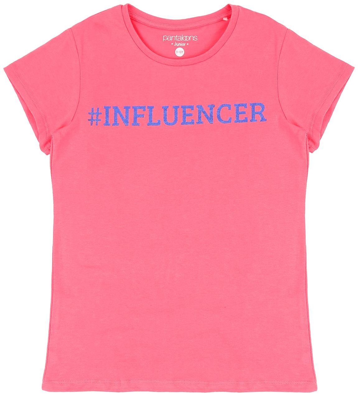 

Pantaloons Junior Girl Cotton Printed T shirt - Pink