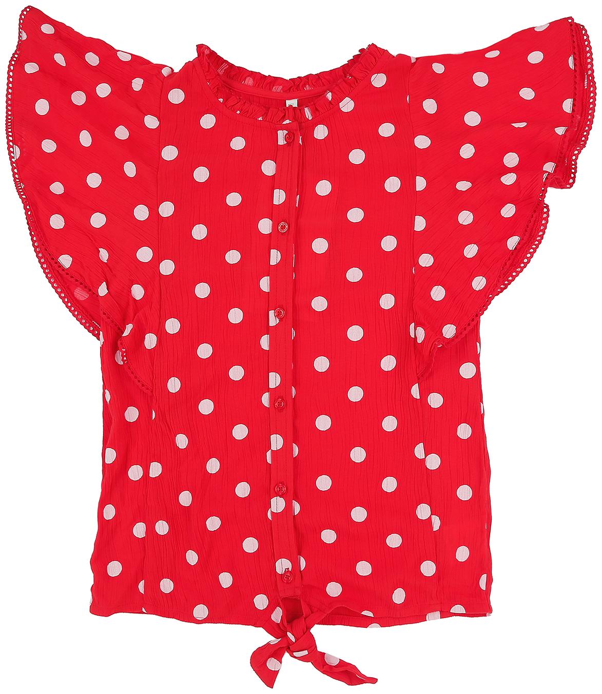 

Pantaloons Junior Girl Cotton Polka dots Top - Red