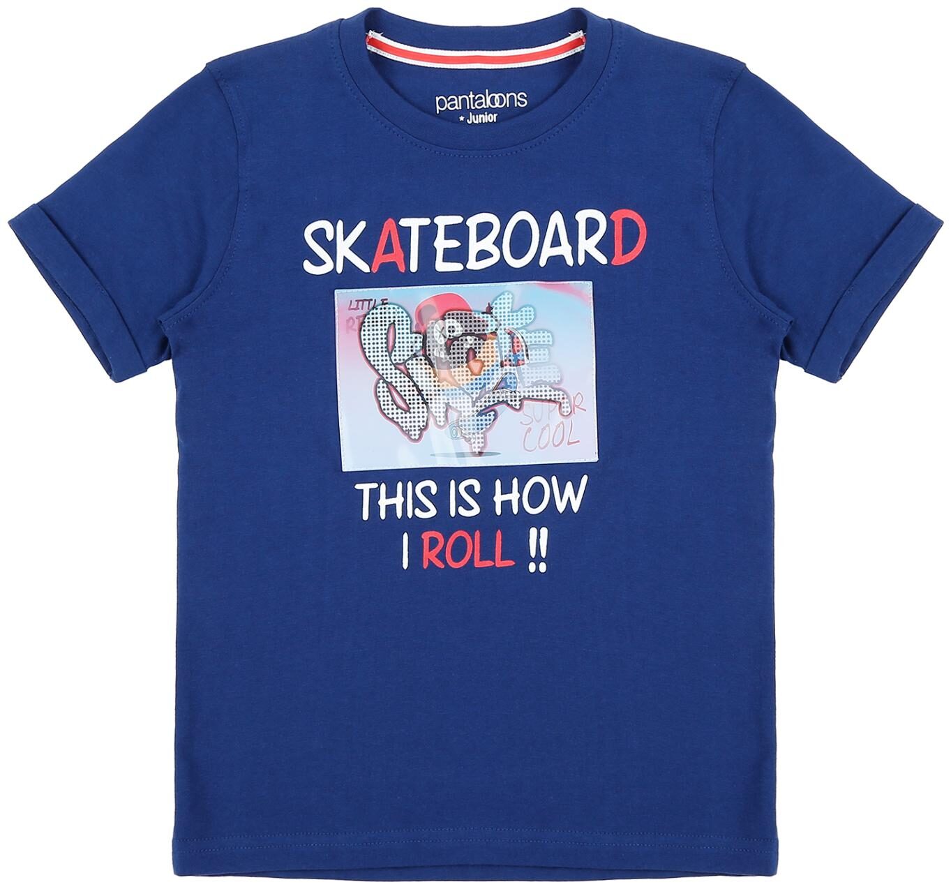 

Pantaloons Junior Boy Cotton Printed T-shirt - Blue